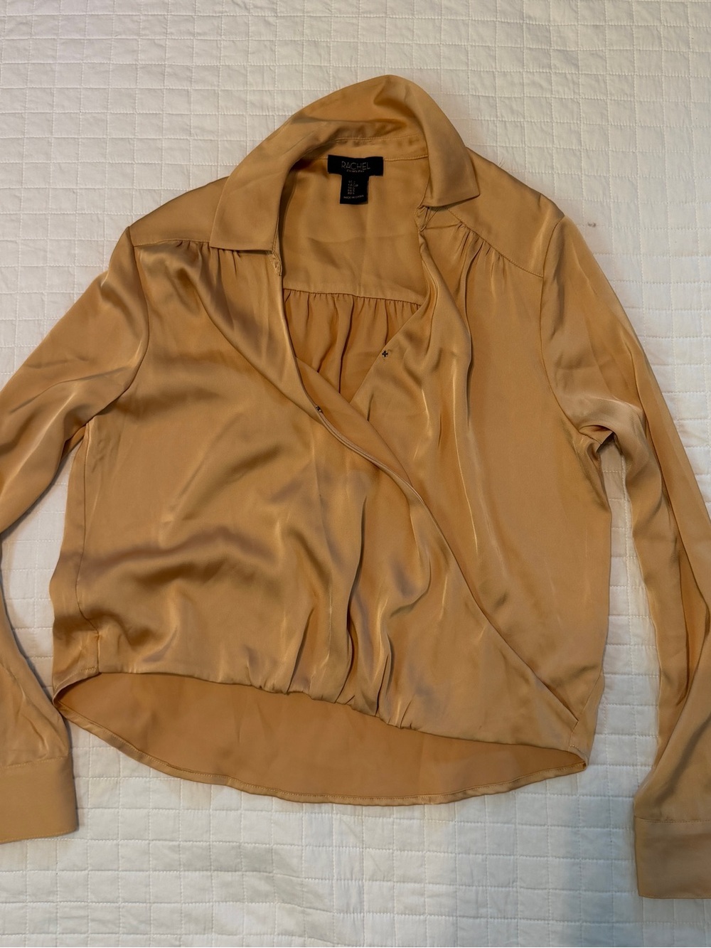 Rachel Satin-Look Button Down Blouse
